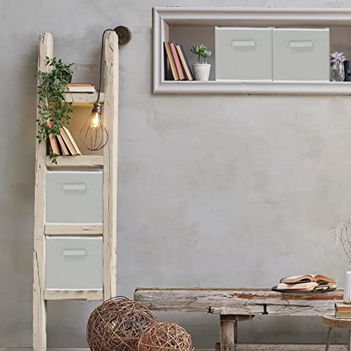 SimpleHouseware Storage Bin Cube Foldable Organizer, Grey - Pack of 6