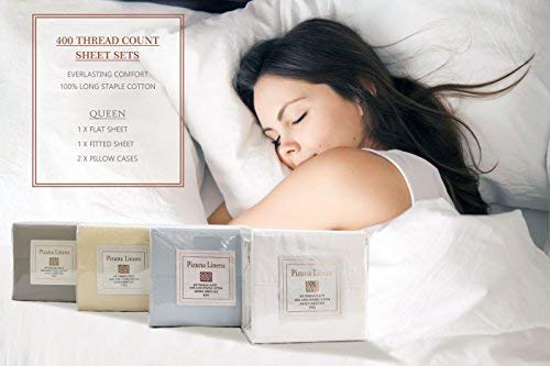 Pizuna 400 Thread Count Cotton Full-Size-Bed-Sheets-Set,