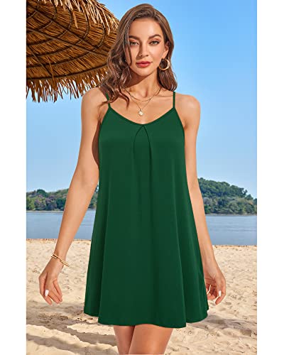 ULTRANICE Women's Summer Casual Spaghetti Straps Floral Swing Beach Dresses Mini Sun Dress