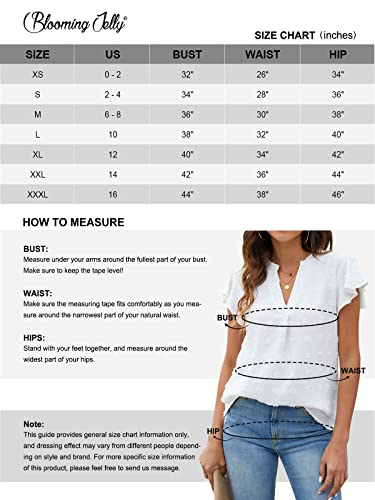 Blooming Jelly Womens White Blouse V Neck Ruffle Sleeve