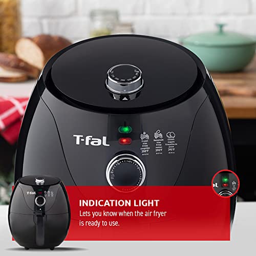 T-Fal Air Fryer, Friteuse, Easy Fry, Low Oil, Patented Basket System, 4.4Qt / 4.2L, EY201850, Black