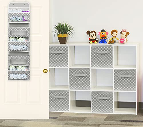 SimpleHouseware Storage Bin Cube Foldable Organizer, Grey - Pack of 6