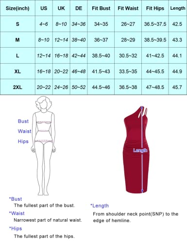 GRACE KARIN Women Sexy Sequin Cutout Bodycon One Shoulder Ruched Cocktail Dress Black S