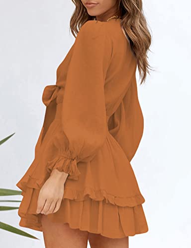 AILUNSNIKA Women's Knotted Tiered Mini Dress