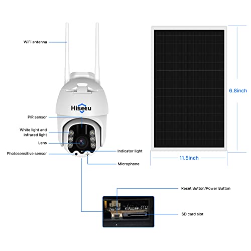 Hiseeu 2K Outdoor Security Camera bullet,2-Way Audio, 3MP Surveillance IP Cameras,IP66 Waterproof, Remote Viewing,Motion Detection,Night Vision,Cloud&SD Storage,Compatible with Hiseeu Wireless Systems
