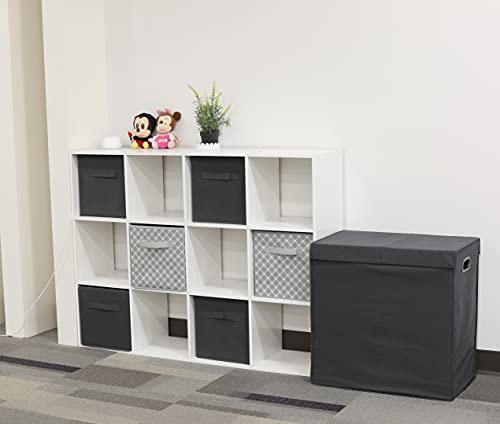 SimpleHouseware Storage Bin Cube Foldable Organizer, Grey - Pack of 6