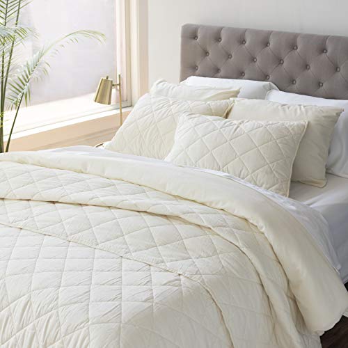 Welhome Soft Finish 100% Cotton Percale Sheet | 4 Piece Set | Full Size | White |