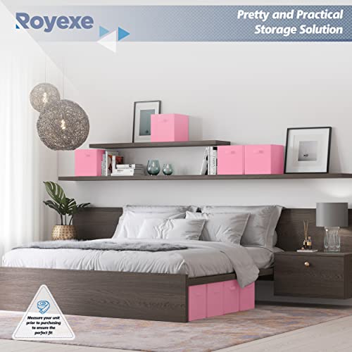 Storage Cubes - 11 Inch Cube Storage Bins (Set of 8). Fabric Cubby Organizer Baskets with Dual Handles | Foldable Closet Shelf Organization Boxes (White)