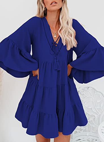 AILUNSNIKA Women Long Sleeve Mini Dress