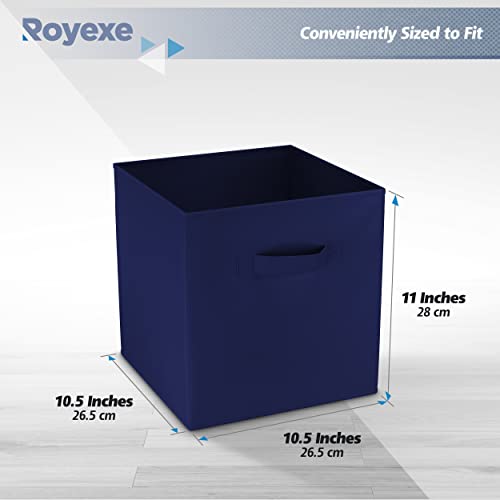 Storage Cubes - 11 Inch Cube Storage Bins (Set of 8). Fabric Cubby Organizer Baskets with Dual Handles | Foldable Closet Shelf Organization Boxes (White)
