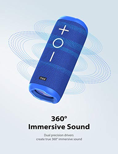 Tribit StormBox Bluetooth Speaker - 24W Portable Speaker, 360° Full Surround Sound, Enhanced Bass, Wireless Dual Pairing, IPX7 Waterproof, 20-Hour Playtime, 66ft Bluetooth Range Outdoor Speaker