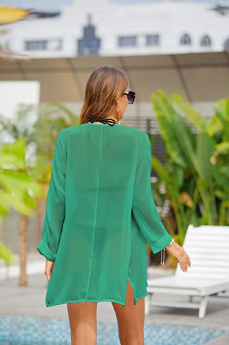 PCEAIIH Women's Floral Kimono Cardigans Chiffon Casual Loose Open Front Cover Ups Tops(Small, Black)