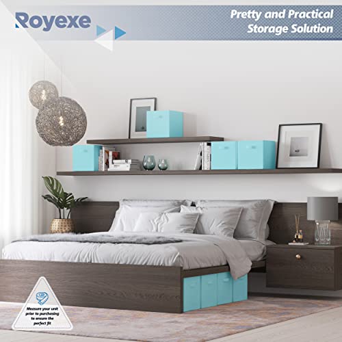 Storage Cubes - 11 Inch Cube Storage Bins (Set of 8). Fabric Cubby Organizer Baskets with Dual Handles | Foldable Closet Shelf Organization Boxes (White)