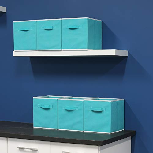 SimpleHouseware Storage Bin Cube Foldable Organizer, Grey - Pack of 6