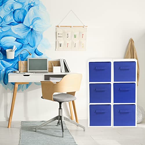 SimpleHouseware Storage Bin Cube Foldable Organizer, Grey - Pack of 6