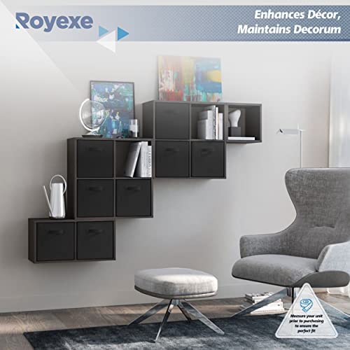 Storage Cubes - 11 Inch Cube Storage Bins (Set of 8). Fabric Cubby Organizer Baskets with Dual Handles | Foldable Closet Shelf Organization Boxes (White)