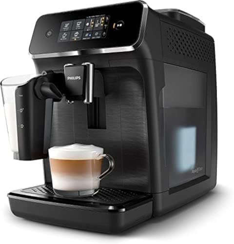 Philips 2200 Series Fully Automatic Espresso Machine, LatteGo Milk Frother, 3 Coffee Varieties, Intuitive Touch Display, 100% Ceramic Grinder, AquaClean Filter, Aroma Seal, Black (EP2230/14)