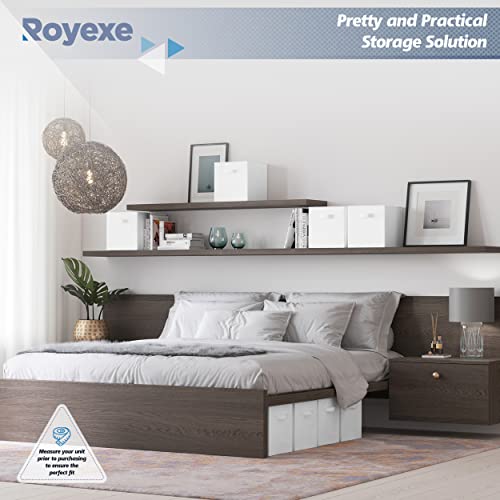 Storage Cubes - 11 Inch Cube Storage Bins (Set of 8). Fabric Cubby Organizer Baskets with Dual Handles | Foldable Closet Shelf Organization Boxes (White)