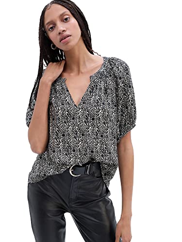 GAP Women's Short Puff Sleeve Top Blouse Shirt