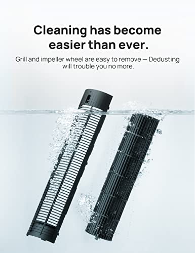 Dreo Tower Fan for Bedroom, Smart Oscillating Quiet Floor Fans, Standing Bladeless Fan with Remote and WiFi Voice Control, 4 Modes, 4 Speeds, 8H Timer, Works with Alexa/Google