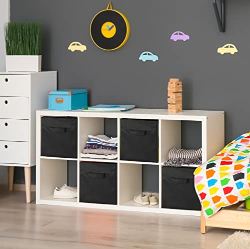 SimpleHouseware Storage Bin Cube Foldable Organizer, Grey - Pack of 6