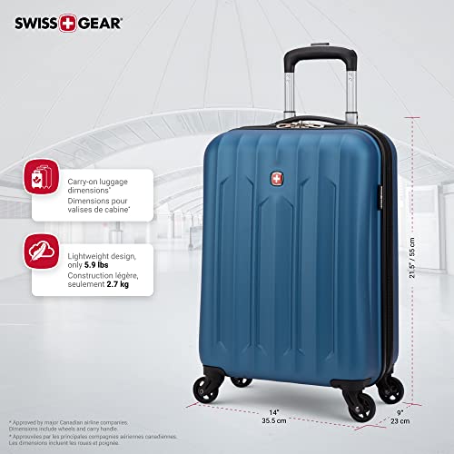 SWISSGEAR Chrome Hardside Spinner International Carry-On Luggage 20-Inch, Silver