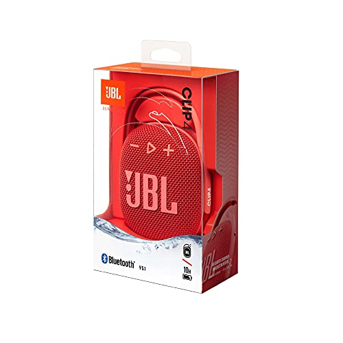 JBL Clip 4 - Portable Mini Bluetooth Speaker, Big Audio and Punchy bass, Integrated Carabiner, IP67 Waterproof and dustproof, 10 Hours of Playtime, Speaker for Home, Outdoor and Travel - (Blue)