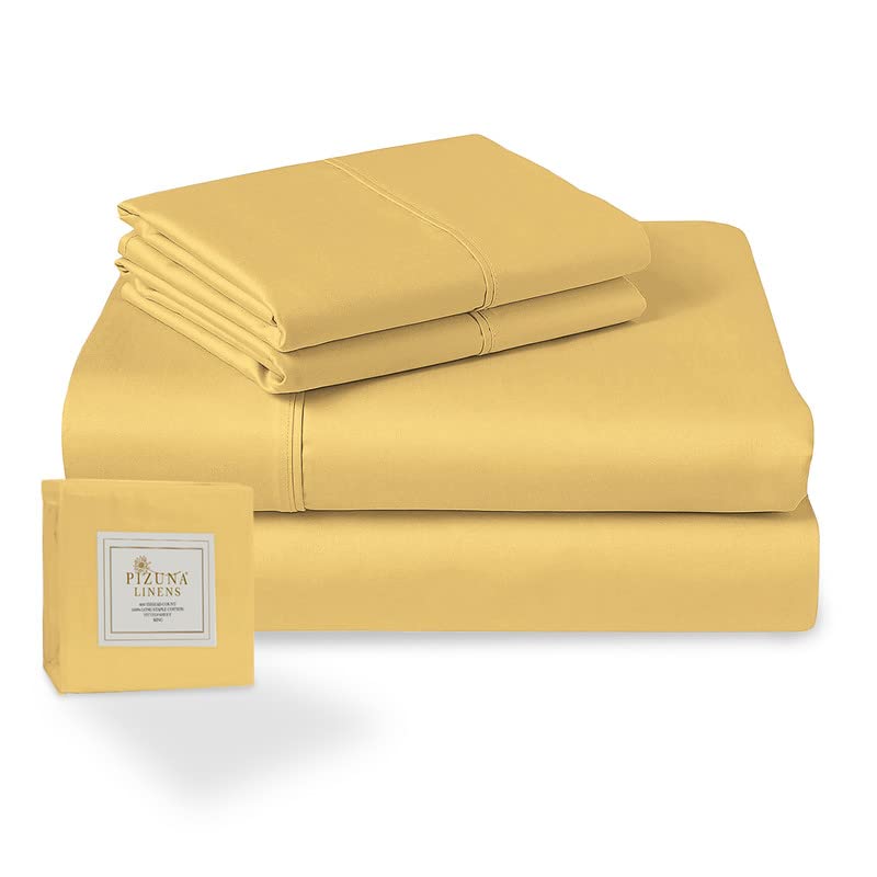Pizuna 400 Thread Count Cotton Full-Size-Bed-Sheets-Set,