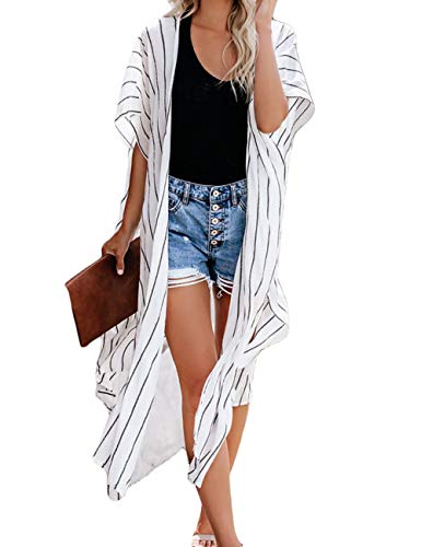 Bsubseach Pom Pom Kimono Cover Up for Bathing Suit Women Half Sleeve Cardigan Summer Bikini Beachwear Black