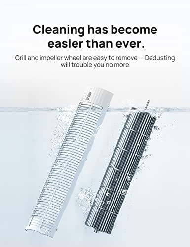 Dreo Tower Fan for Bedroom, Smart Oscillating Quiet Floor Fans, Standing Bladeless Fan with Remote and WiFi Voice Control, 4 Modes, 4 Speeds, 8H Timer, Works with Alexa/Google