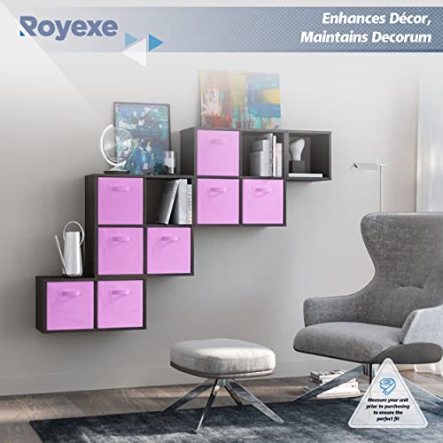 Storage Cubes - 11 Inch Cube Storage Bins (Set of 8). Fabric Cubby Organizer Baskets with Dual Handles | Foldable Closet Shelf Organization Boxes (White)