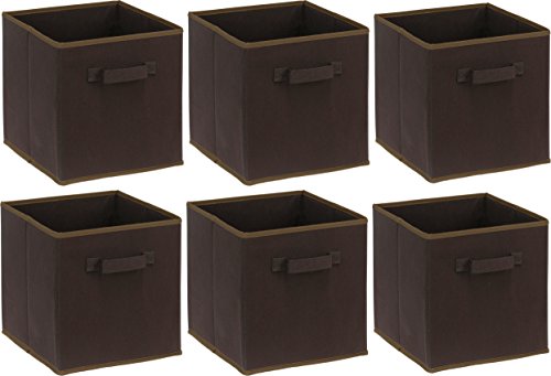 SimpleHouseware Storage Bin Cube Foldable Organizer, Grey - Pack of 6