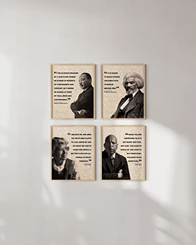 African American Art Black History Posters for Classroom - by Haus and Hues | Black History Month Decorations & African American Posters for Classroom | Black History Quotes Framed Black - 8x10