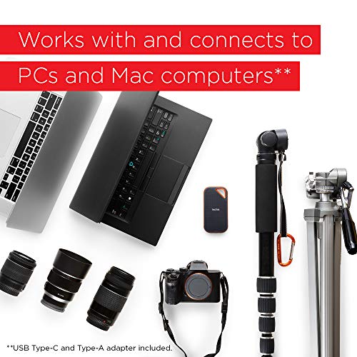 SanDisk 2TB Extreme PRO Portable SSD - Up to 2000MB/s - USB-C, USB 3.2 Gen 2x2 - External Solid State Drive - SDSSDE81-2T00-G25