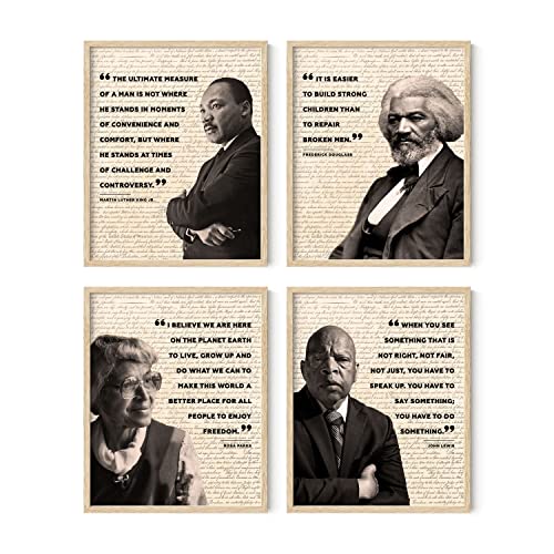 African American Art Black History Posters for Classroom - by Haus and Hues | Black History Month Decorations & African American Posters for Classroom | Black History Quotes Framed Black - 8x10