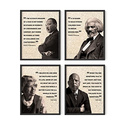 African American Art Black History Posters for Classroom - by Haus and Hues | Black History Month Decorations & African American Posters for Classroom | Black History Quotes Framed Black - 8x10