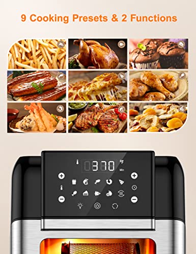 Innsky 10.6 Quart Air Fryer Oven with Rotisserie & Dehydrator, 【Patent & Safety Certs】10-in-1 Hot Air Fryers Toaster Oven Combo, Airfryer Countertop Oven, 6 Accessories, 32+ Recipes, ETL Certified, 1500W