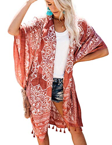 Bsubseach Pom Pom Kimono Cover Up for Bathing Suit Women Half Sleeve Cardigan Summer Bikini Beachwear Black