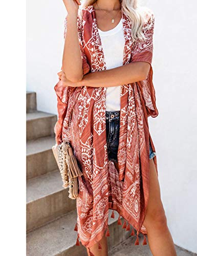 Bsubseach Pom Pom Kimono Cover Up for Bathing Suit Women Half Sleeve Cardigan Summer Bikini Beachwear Black