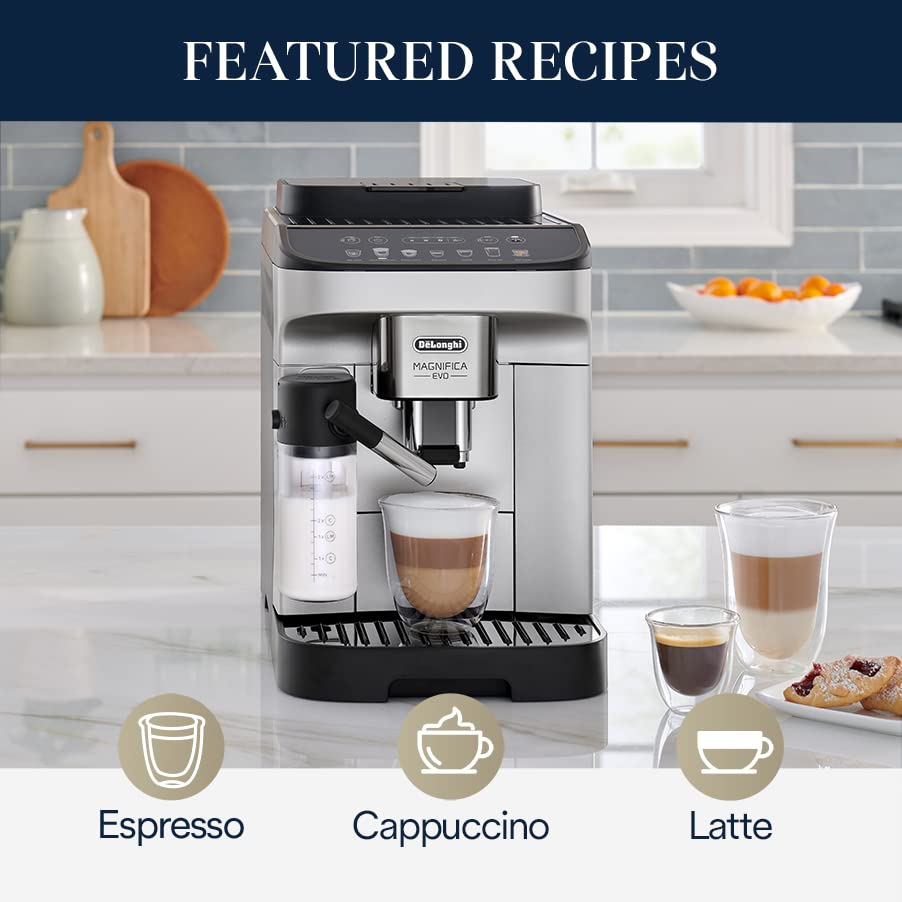 De'Longhi ECAM29084SB Magnifica Evo with LatteCrema System Coffee and Espresso Machine, Silver