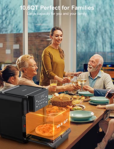 Innsky 10.6 Quart Air Fryer Oven with Rotisserie & Dehydrator, 【Patent & Safety Certs】10-in-1 Hot Air Fryers Toaster Oven Combo, Airfryer Countertop Oven, 6 Accessories, 32+ Recipes, ETL Certified, 1500W