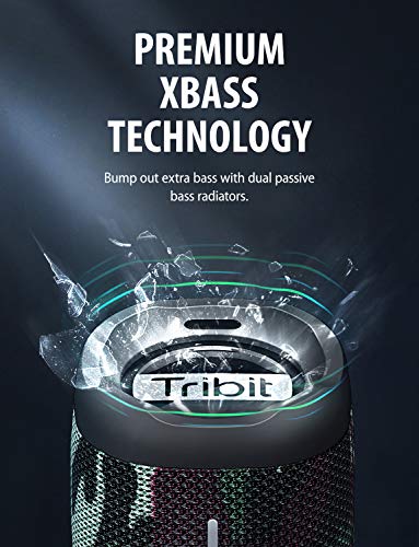 Tribit StormBox Bluetooth Speaker - 24W Portable Speaker, 360° Full Surround Sound, Enhanced Bass, Wireless Dual Pairing, IPX7 Waterproof, 20-Hour Playtime, 66ft Bluetooth Range Outdoor Speaker