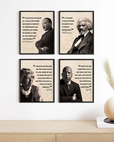 African American Art Black History Posters for Classroom - by Haus and Hues | Black History Month Decorations & African American Posters for Classroom | Black History Quotes Framed Black - 8x10