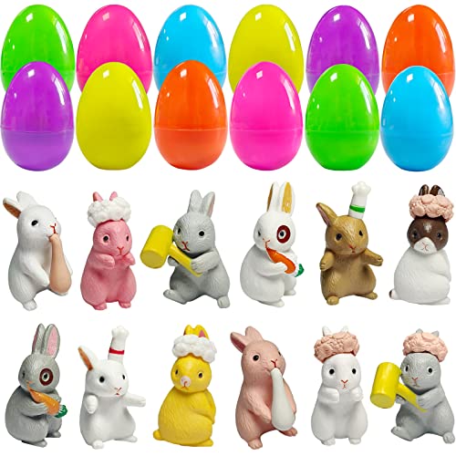 Dokeawo Easter Eggs Filled with Toys, 10Pcs Easter Eggs with 10Pcs Mini Pull-back Car Toys for Easter Egg Hunt, Easter Gifts for Kids, Easter Basket Stuffers for Kids
