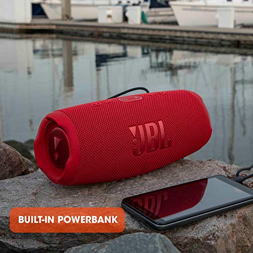 JBL Charge 5 Portable Bluetooth Speaker with Deep Bass, IP67 Waterproof and Dustproof, Up To 20 Hours of Playtime, Built-in Powerbank - Black