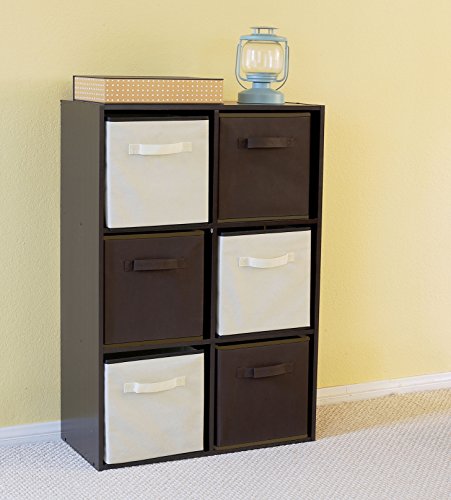 SimpleHouseware Storage Bin Cube Foldable Organizer, Grey - Pack of 6