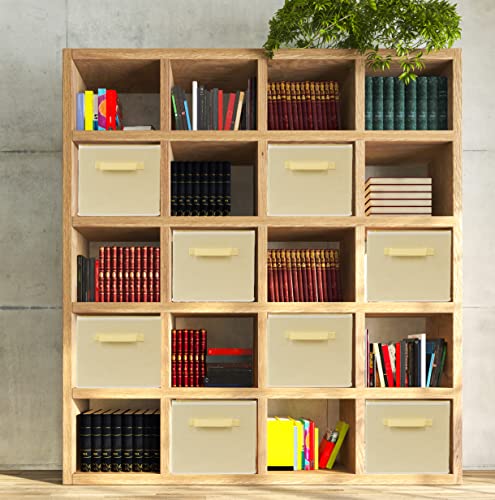 SimpleHouseware Storage Bin Cube Foldable Organizer, Grey - Pack of 6