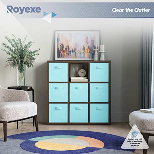 Storage Cubes - 11 Inch Cube Storage Bins (Set of 8). Fabric Cubby Organizer Baskets with Dual Handles | Foldable Closet Shelf Organization Boxes (White)