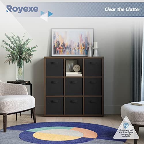 Storage Cubes - 11 Inch Cube Storage Bins (Set of 8). Fabric Cubby Organizer Baskets with Dual Handles | Foldable Closet Shelf Organization Boxes (White)