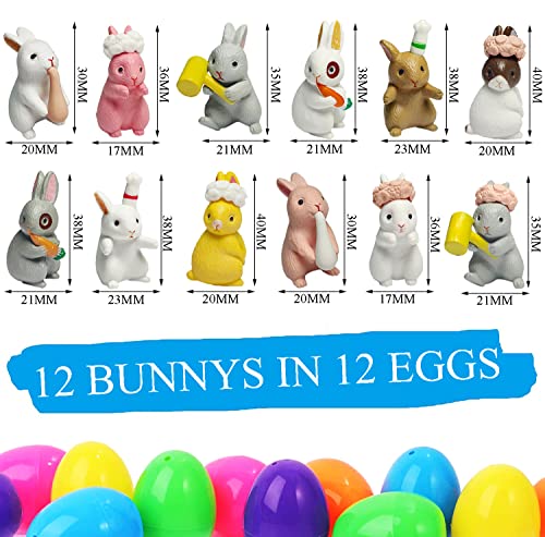 Dokeawo Easter Eggs Filled with Toys, 10Pcs Easter Eggs with 10Pcs Mini Pull-back Car Toys for Easter Egg Hunt, Easter Gifts for Kids, Easter Basket Stuffers for Kids